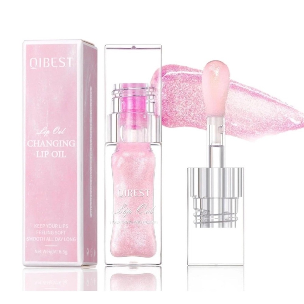 EELHOE Changing Lip Oil Womens 6.5g Pink Color Changing Gloss Moisturizing